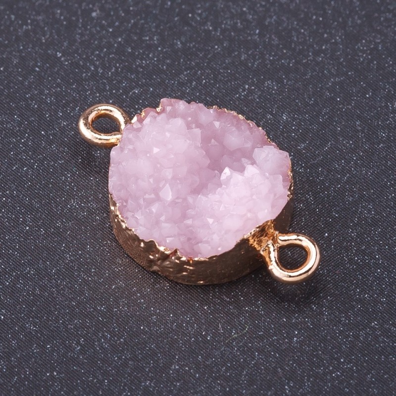 Konektor „Růžový sníh“ zlatá barva kovu, délka 1 mm, průměr 14 mm, plast