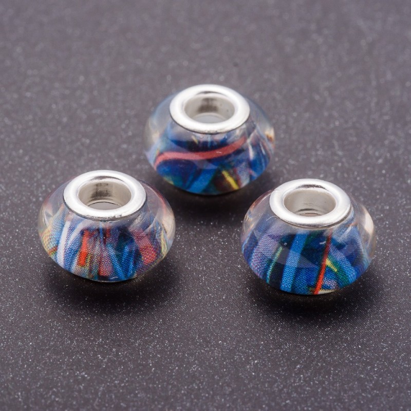 Korálek Pandora modrý plastový, průměr 13 mm, dírka 5 mm, balení 11 ks
