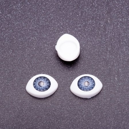 Kovové komponenty „Živé oči“ pár šedých zornic, průměr 10 mm, rozměry 19×14 mm, balení 20 párů