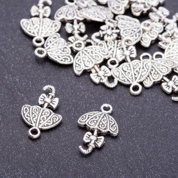 Přívěsek – Parasolka, průměr 13 mm, délka 20 mm, otvor 3 mm, balení 20 g ± 17 ks