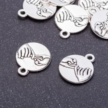 Přívěsek 'Pojďme se usmířit', průměr 15 mm, délka 18 mm, otvor 5 mm, balení 20 g ± 11 ks