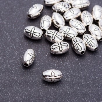 Korálka-vložka ve tvaru kříže, průměr 5×8 mm, díra Ø 5 mm, balení 20 g ± 24 ks
