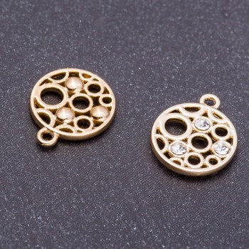 Přívěšek 'Medailon', průměr 14 mm, délka 17 mm, otvor pro závěs, balení 7 ks