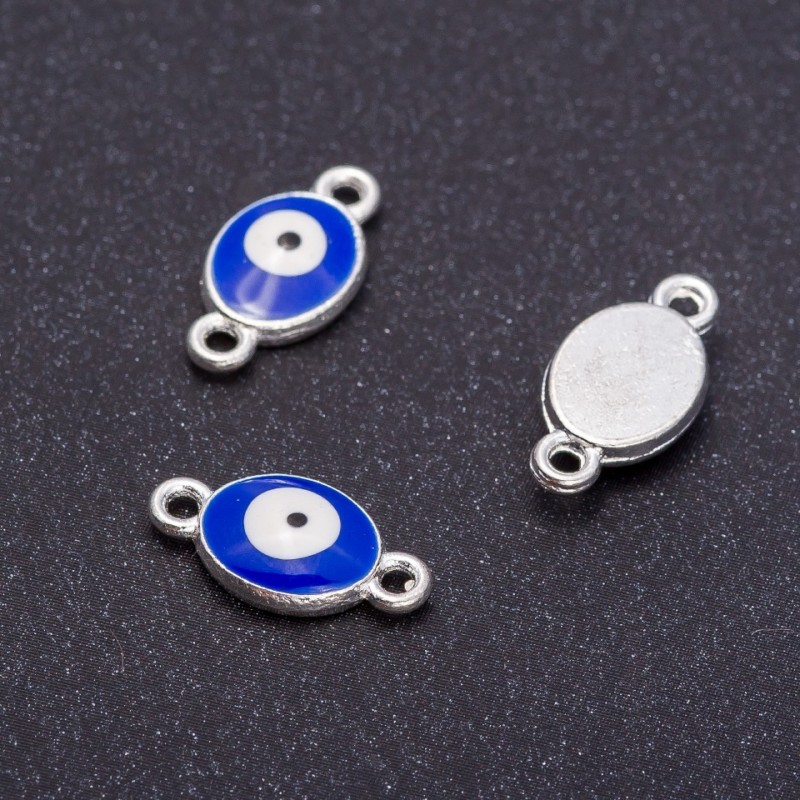 Konektor 'Oko' ve stříbrné barvě, průměr 8 mm, délka 16 mm, 7 ks