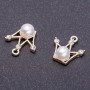 Bižuterní přívěšek „Koruna“, průměr 16 mm, délka 18 mm, otvor 5 mm, 4 ks
