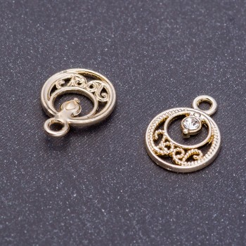 Přívěsek «Východ» citronové stříbro, průměr 13 mm, délka 17 mm, otvor 3 mm, sada 7 kusů