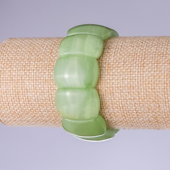 Náramek z onyxu – články 25×17 mm na gumičce