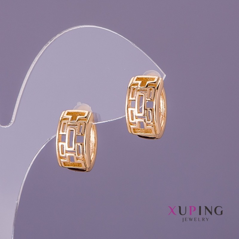 Náušnice Xuping, průměr 8 mm, délka 15 mm, pozlacené 18K