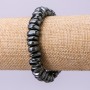 Náramek z přírodního hematitu – brusované korálky, průměr 10×6 mm, délka 18 cm na gumičce
