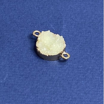 Конектор біла "Друза" акрил "золото", діаметр 14мм L3мм