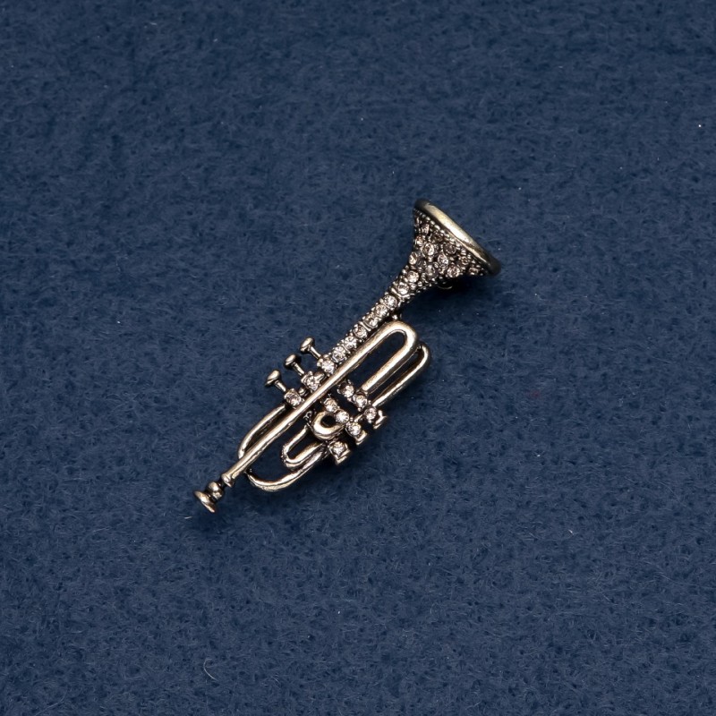 Brož hudební „Trubka“ 48×16 mm, barva kovu bronzová