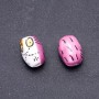 Šperkové komponenty – keramické korálky sovy, fialové, 22×16 mm, 2 ks