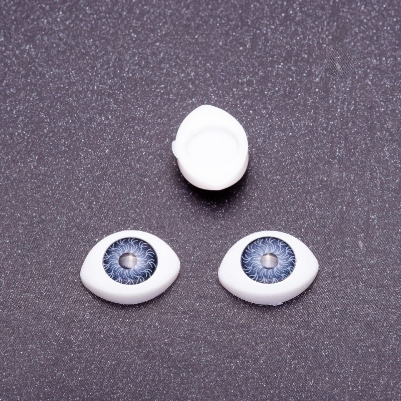 Kování „Živé oči“ – pár šedých zornic, průměr 7 mm, 10×13 mm, povrchová úprava, 50 párů