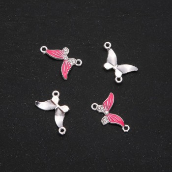 Фурнітура Коннектор Метелик малинова емаль 24х12мм фас. 4шт