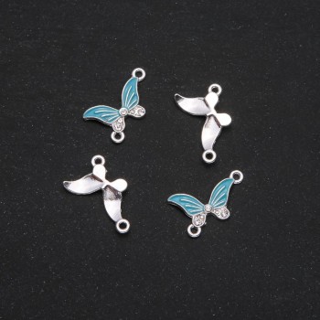 Фурнітура Коннектор Метелик блакитна емаль 24х12мм фас. 4шт