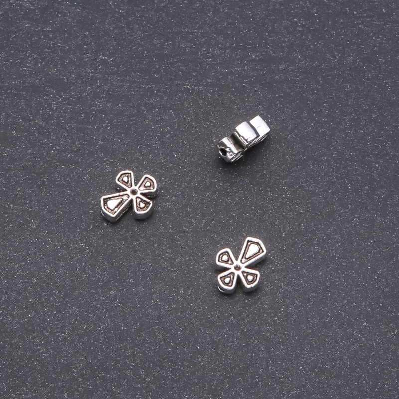 Šperkové komponenty – korálková vložka ve tvaru kříže, 9×11 mm, balení 20 g ±20 ks