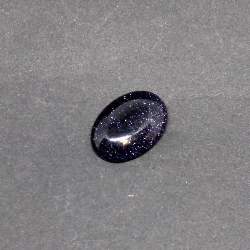 Kabošon aventurín modrý písek Noční Káhira umělý 25×18 mm
