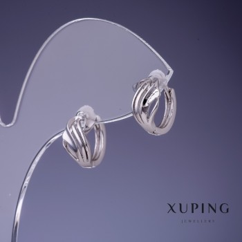 Náušnice Xuping rhodiované 12×7 mm
