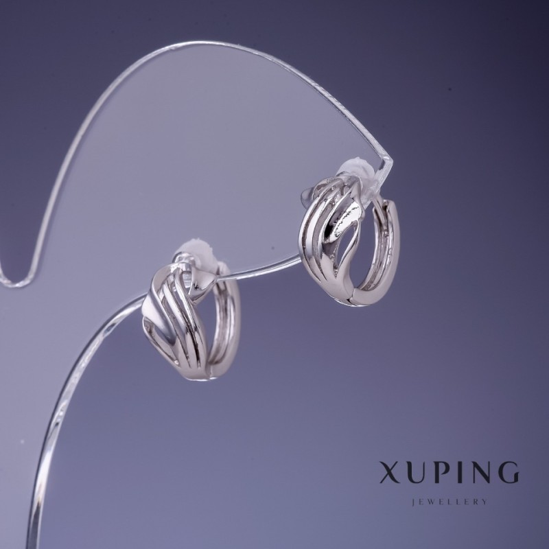 Náušnice Xuping rhodiované 12×7 mm