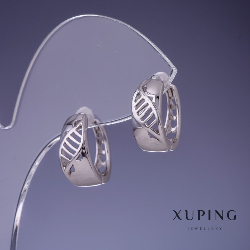 Náušnice Xuping rhodiované 16×6 mm
