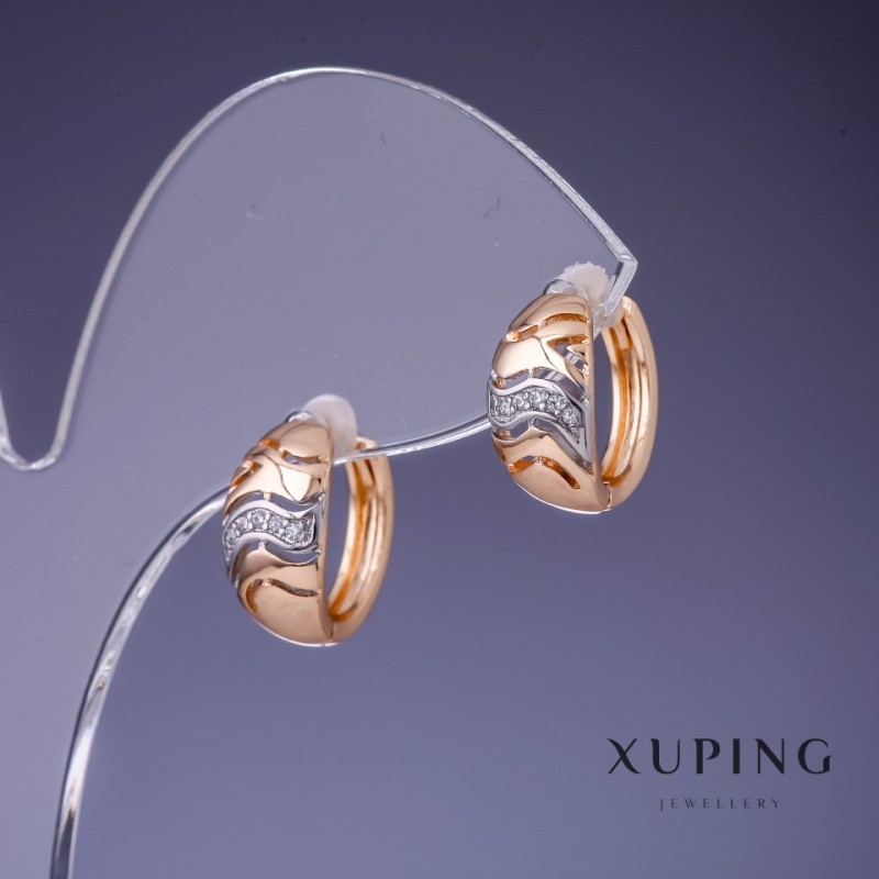 Náušnice Xuping 7×14 mm pozlacené 18K