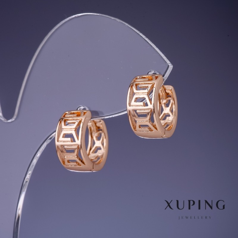 Náušnice Xuping 14×7 mm pozlacení 18K
