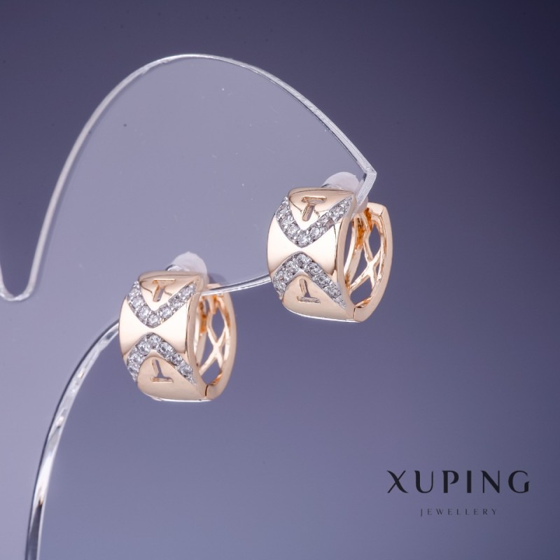 Náušnice Xuping 8×13 mm s pozlacením 18K