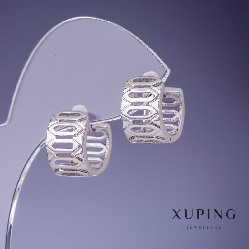 Náušnice Xuping rhodiové 14×9 mm
