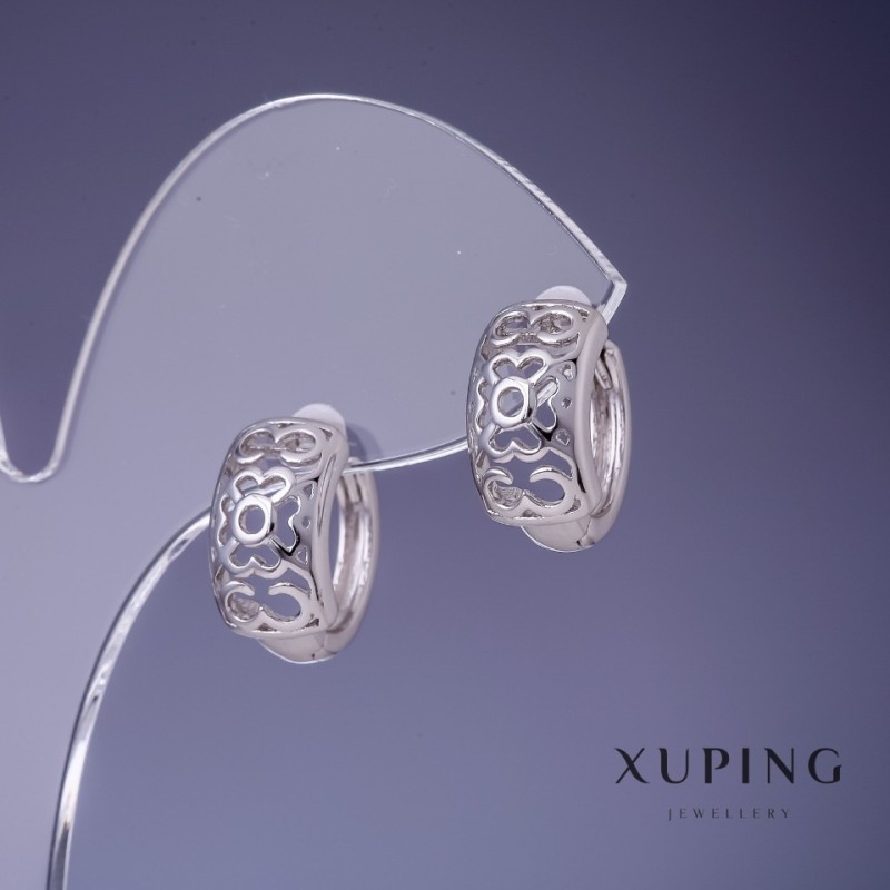 Náušnice Xuping rhodiované 15×8 mm