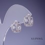 Náušnice Xuping filigránové 13×8 mm rhodiované