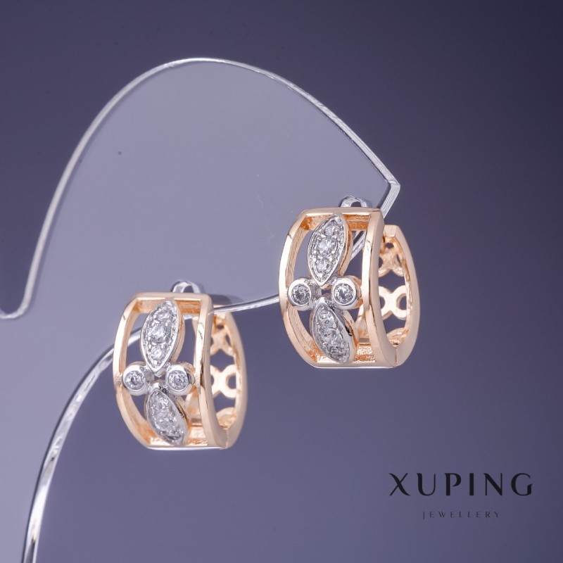 Náušnice Xuping 15×9 mm pozlacené 18K