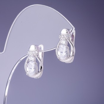 Náušnice Xuping rhodiované 10×16 mm