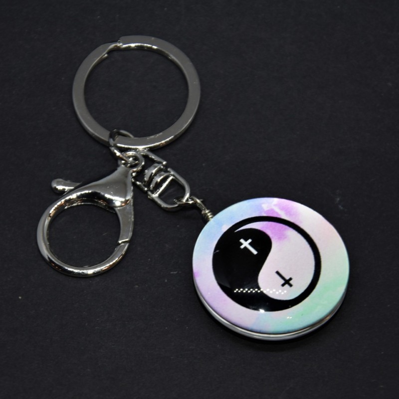Přívěšek na klíče Yin-Yang kříž, délka 10 cm