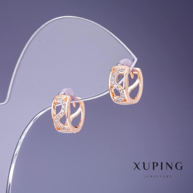 Náušnice Xuping 11×5 mm pozlacení 18K