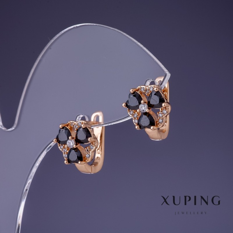 Náušnice Xuping 12×10 mm pozlacené 18K