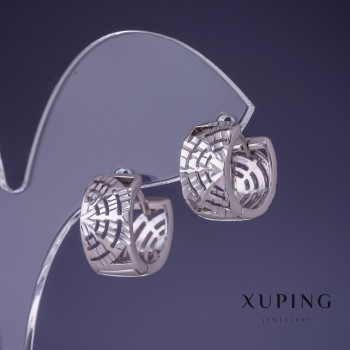 Сережки Xuping 14х8мм родій