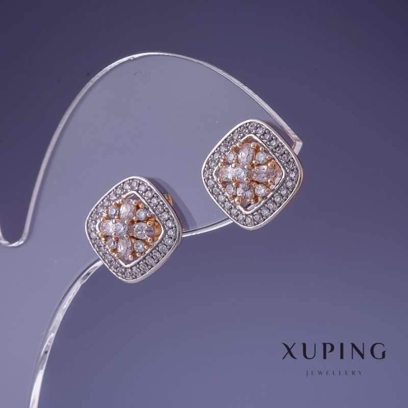 Náušnice Xuping 12 mm 'rodium, pozlacení 18K'