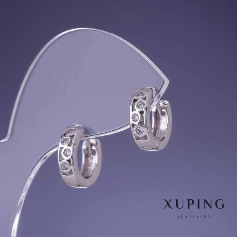 Náušnice Xuping rhodiované 4×12 mm