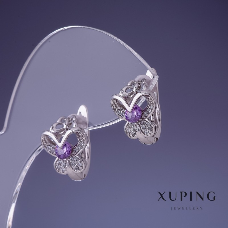 Náušnice Xuping rhodiované 15×11 mm