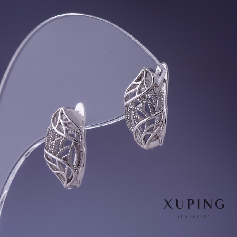 Náušnice Xuping 16×8 mm rhodiované