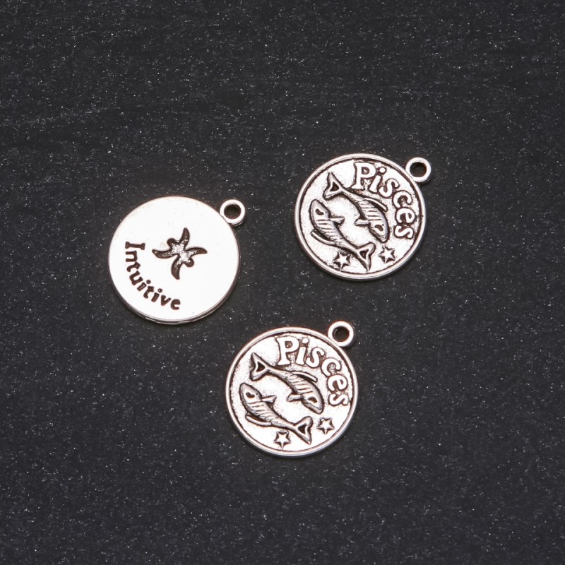 Přívěšek Zodiak Ryby, průměr 17 mm, balení 20 g ± 10 ks