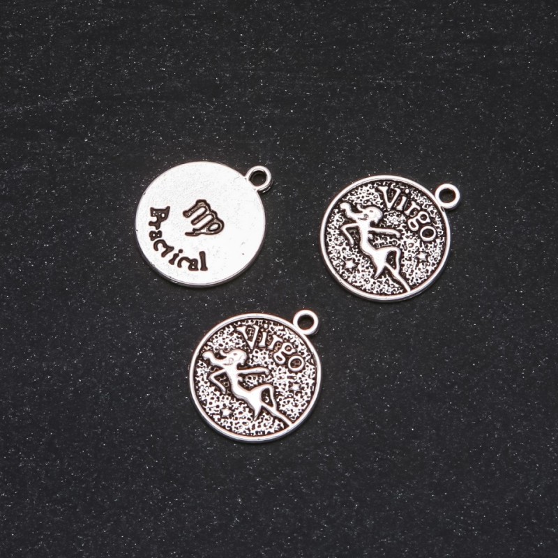 Kování přívěsek Zodiak Panna, průměr 17 mm, balení 20 g ± 10 ks