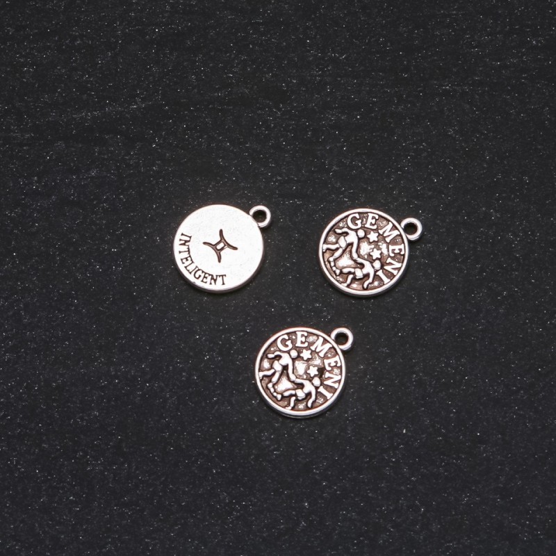 Přívěšek znamení zvěrokruhu Blíženci, průměr 12 mm, balení 20 g ± 17 ks