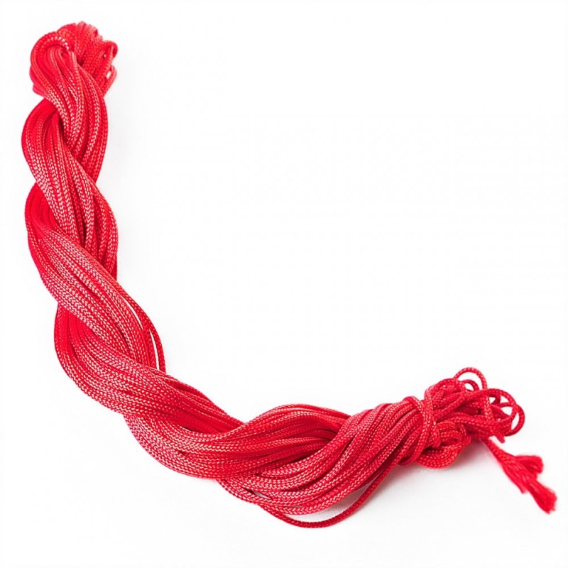 Nitka (šňůra) pro šambalu, 13 m, červená, průměr 1,9 mm