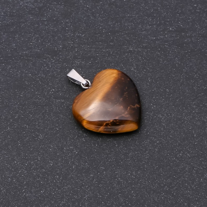 Přívěšek ve tvaru srdce z tygřího oka 19×19×26 mm