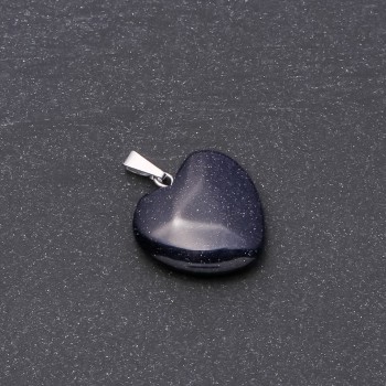 Přívěšek Srdce z aventurínu Modrý písek Noční Káhira (syntetický) 19×19×26 mm