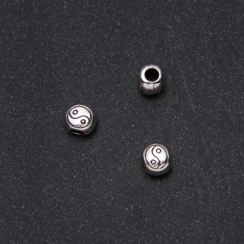 Korálka Pandora YinYang 10×8 mm, otvor 4 mm, balení 20 g ± 10 ks