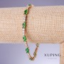 Náramek Xuping se zelenými zirkony «Smaragd», tloušťka 5 mm, délka 18–21 cm, pozlacení 18K