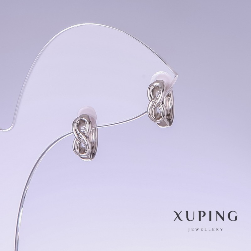 Náušnice Xuping, délka 12 mm, tloušťka 4 mm rhodiované