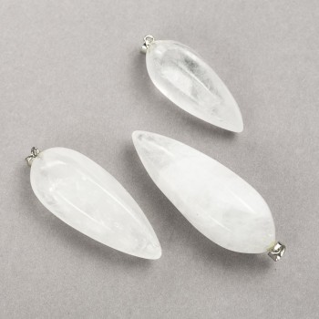 Přívěšek z přírodního kamene horský křišťál 50 × 20 mm (±)